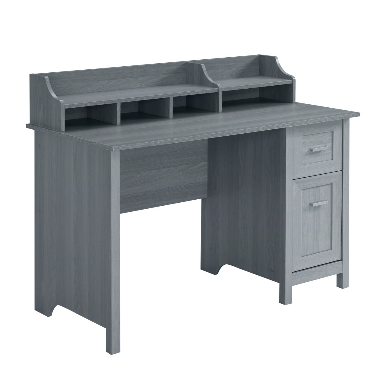 Techni Office Solutions 47.25" Gray Unique Techni Mobili Classic Office Desk with Storage